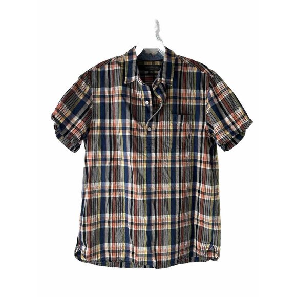 L.L. Bean Tops - L.L. Bean Signature Rainbow Madras Plaid Button Popover Shirt Preppy